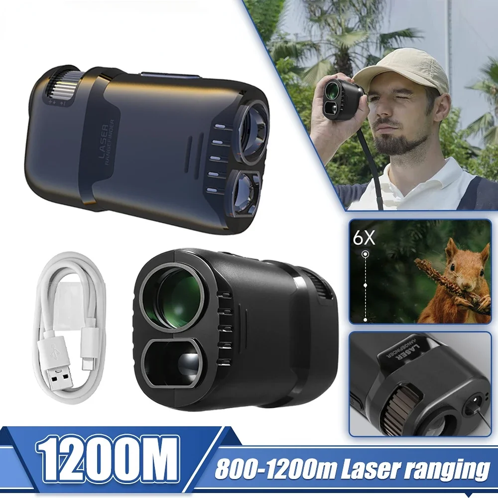 Hight quality USB Charging Rechargeable 800M/1000M/1200M Golf Laser Rangefinder with Slope NO/OFF Distance Meter