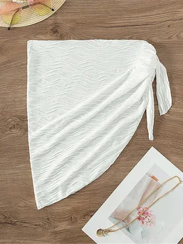 XS - L New Sexy Wrinkled See Through Sarong Pareo Beach Cover Up Cover-ups Beach Dress Beach Wear Beachwear Female Women K4706 1