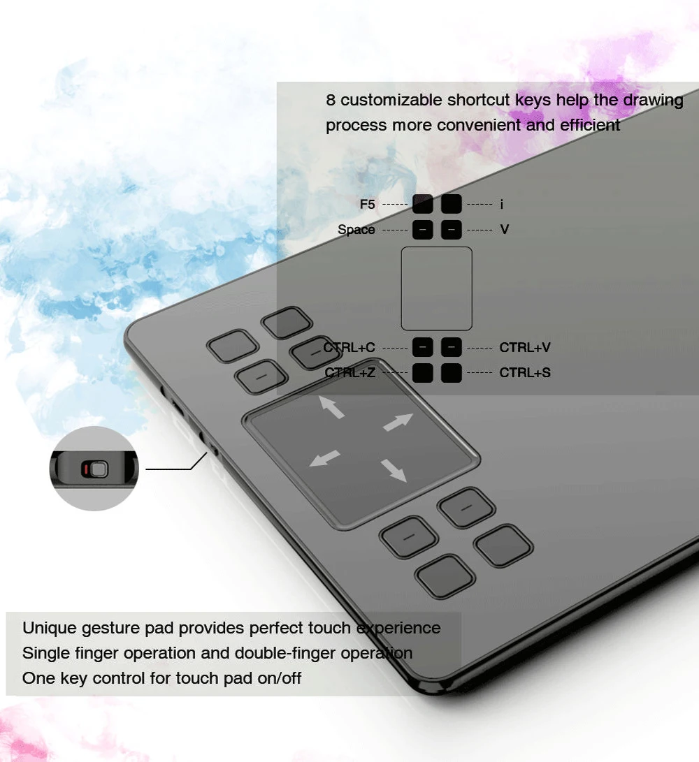 8192 níveis, sem bateria, caneta passiva, sensibilidade à pressão, tablet digital