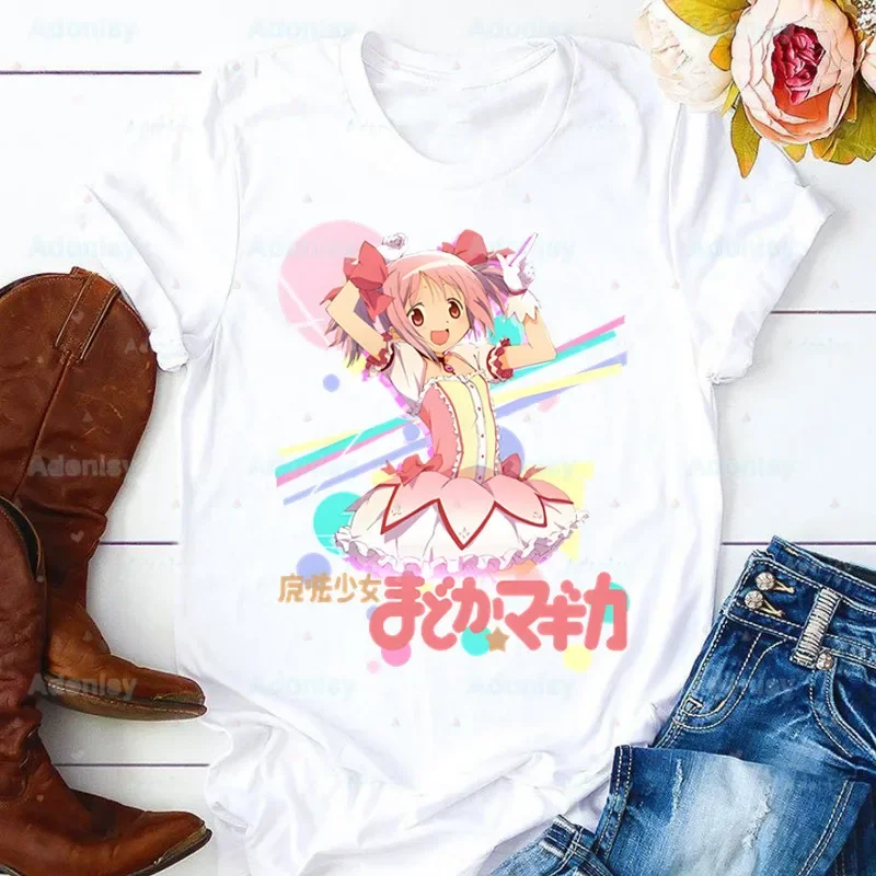 Madoka Magica Puella Magi Maglietta Donna Ragazza Harajuku Mahou Shoujo Kyubey Homura Hakemi Kaname Mami Graphic Top Maglietta Kawaii