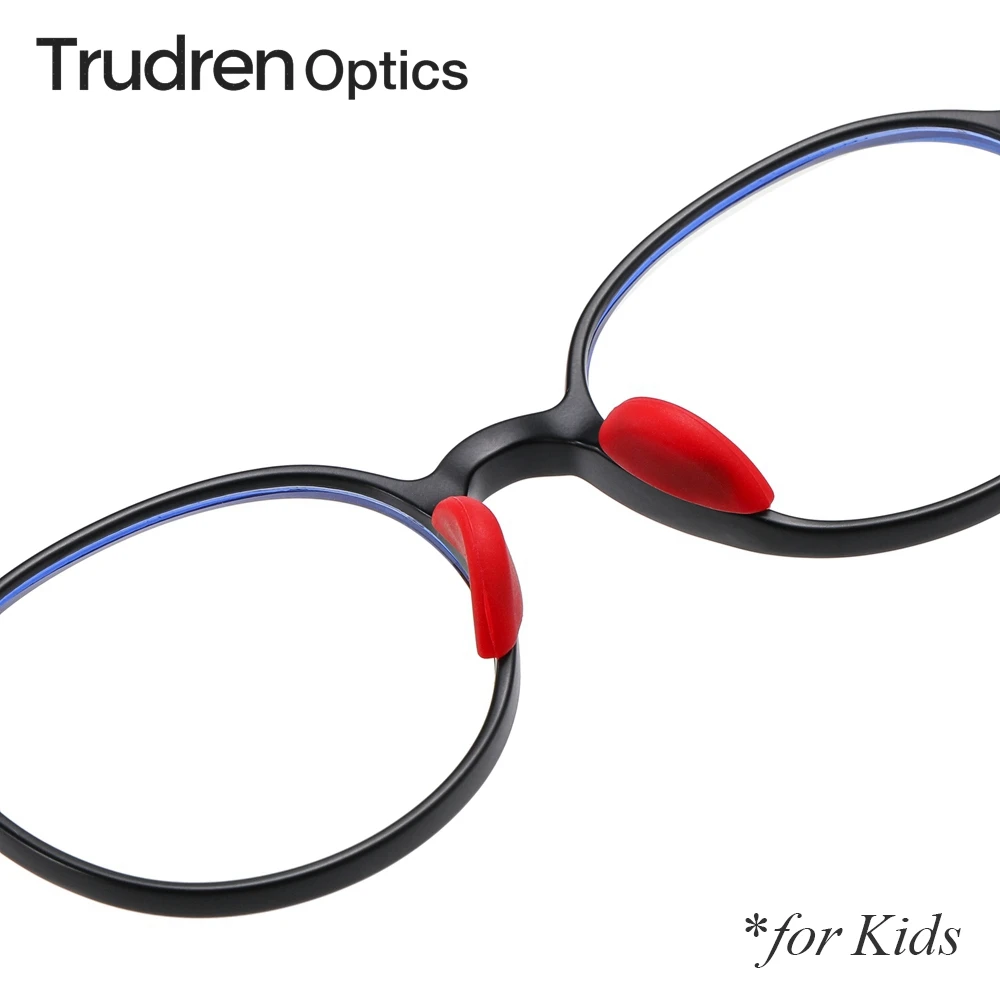 Trudren Childrens TR90 Anti Blue Light Glasses for Kids Non-prescription Clear Eyeglasses Round Frame with Flexible Spring 2003
