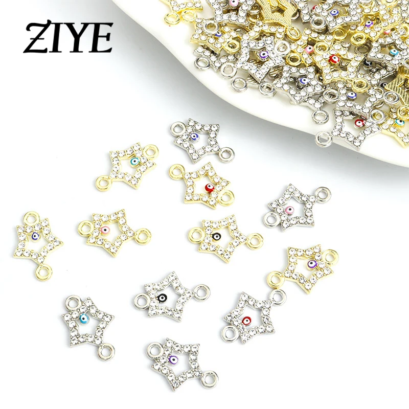 

15pcs Star Pentagram Charm Connectors for Jewelry Making DIY Evil Eye Necklace Bracelet Pendant Accessories Bulk Metal Ornaments