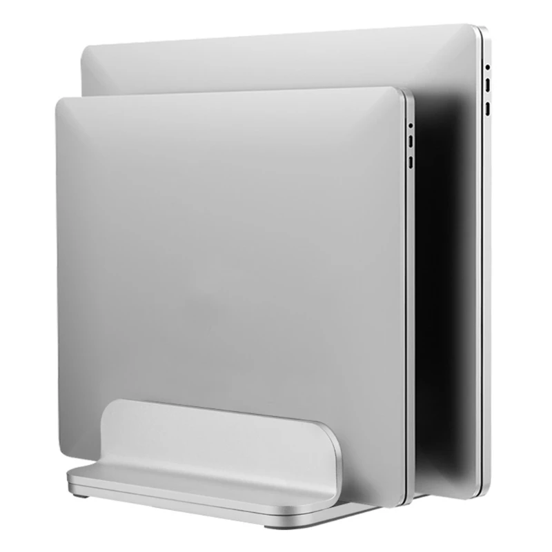 Aluminum Alloy Vertical Laptop Stand Holder Adjustable Desktop Notebook Dock Space-Saving 3 In 1
