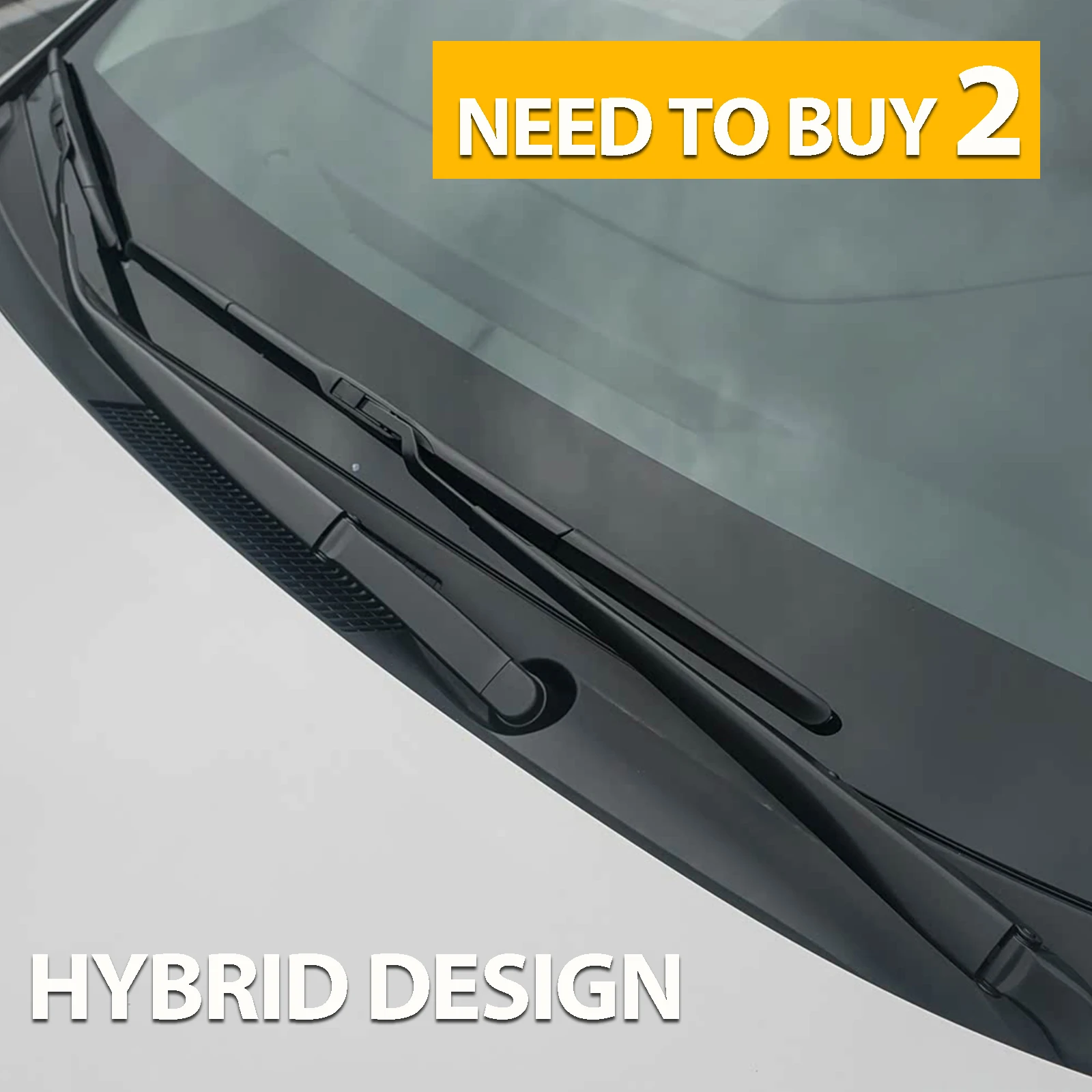 Premium Universal Windshield Wiper Blade with U Hook - All-Season Hybrid Rubber Auto Accessory