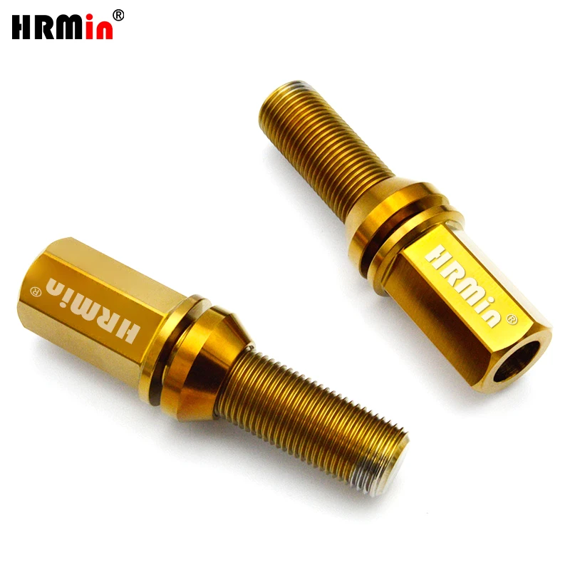 

HRMin High quality M14*1.25 /M12*1.5mm Gr.5 titanium Conical seat free washer long head wheel bolt titanium bolt 20pcs For BMW