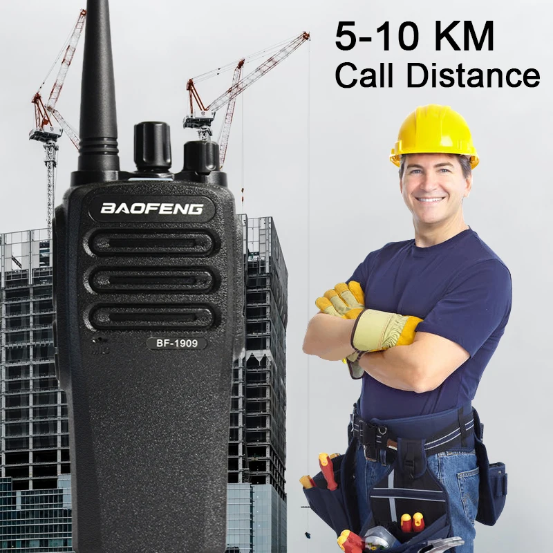 1/2PCS BaoFeng BF 1909 12W High Power Walkie Talkie Long Range UHF Two Way Radio Type C Charging Transmitter Upgrade UV 5R UV 82 4