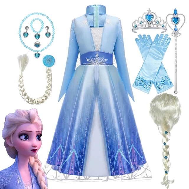 Disney Frozen 2 White Elsa Princess Dresses for Baby Girls Comic Con Outfit  Snow Queen Cosplay Costume Kids Carnival Clothing