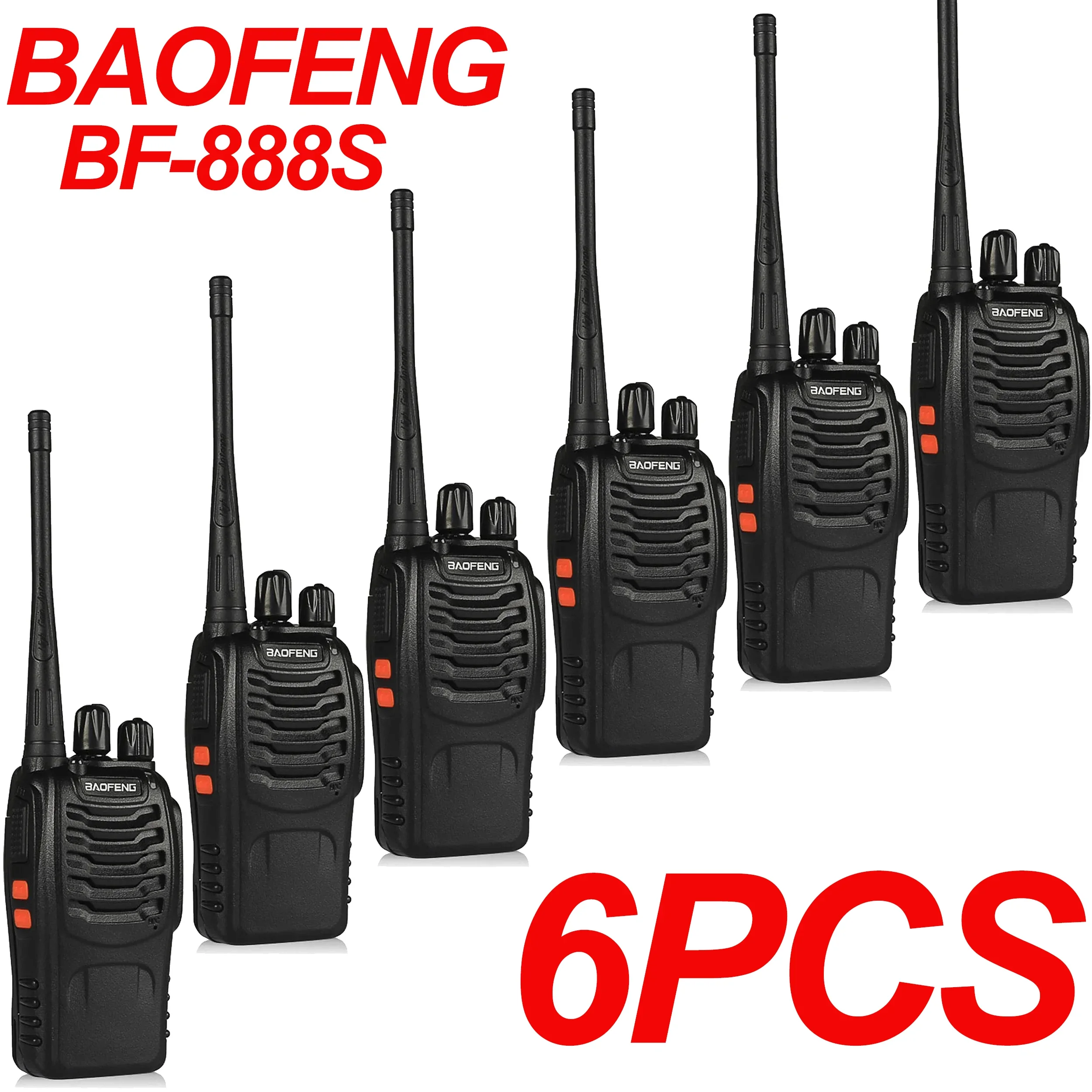 6pcs BAOFENG walkie talkie profesional 888S Two way radio long range Wireless set radio uhf communicator 400-470MHz 16CH radio