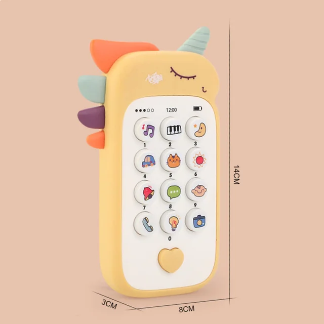 Baby Phone Gutta-percha Toy Music Sound Light Mobile Phone Baby Toy Sleeping Artifact Simulation Telephone Early Educational Toy 6