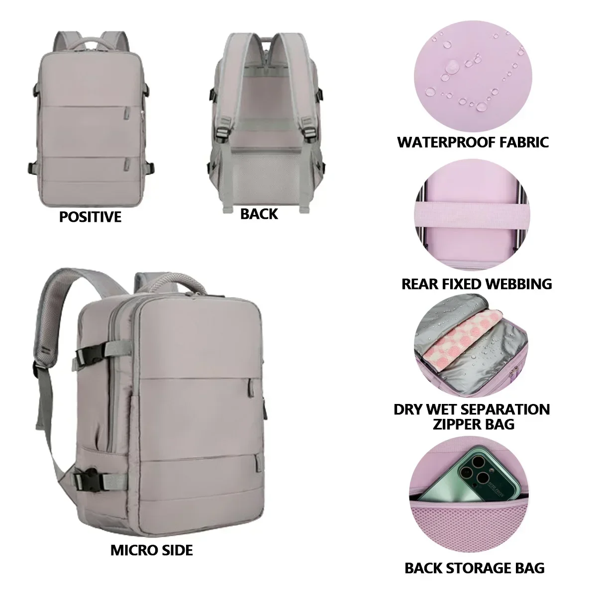 16.93-inch travel backpack waterproof outdoor sports backpack high school student and college student leisure bag