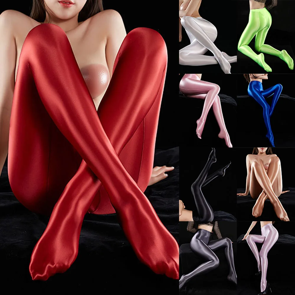 

Women Glossy Shiny Stretch Pants Stocking Dance Yoga Training Workout Pantyhose Women Tights Sports Dance Club Leggings Fitness