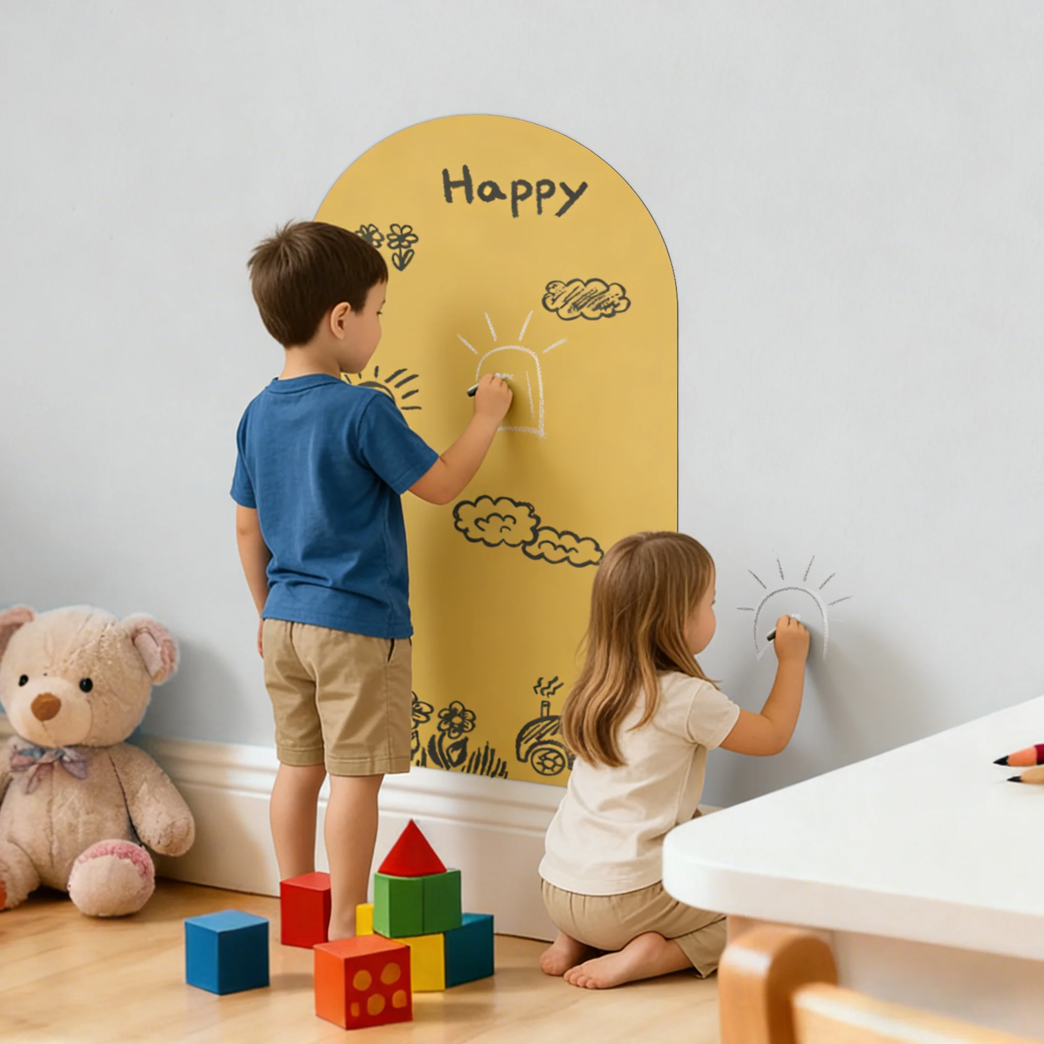Whiteboard-Wandaufkleber-Set – magnetisch, löschbar, rückständefrei, PVC-Material, perfekt für die Heimdekoration