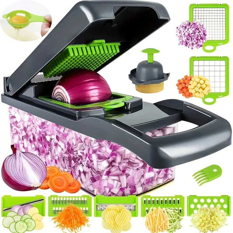 

14/16 pieces/set, vegetable chopper, multifunctional fruit slicer, handle food grater, vegetable slicer