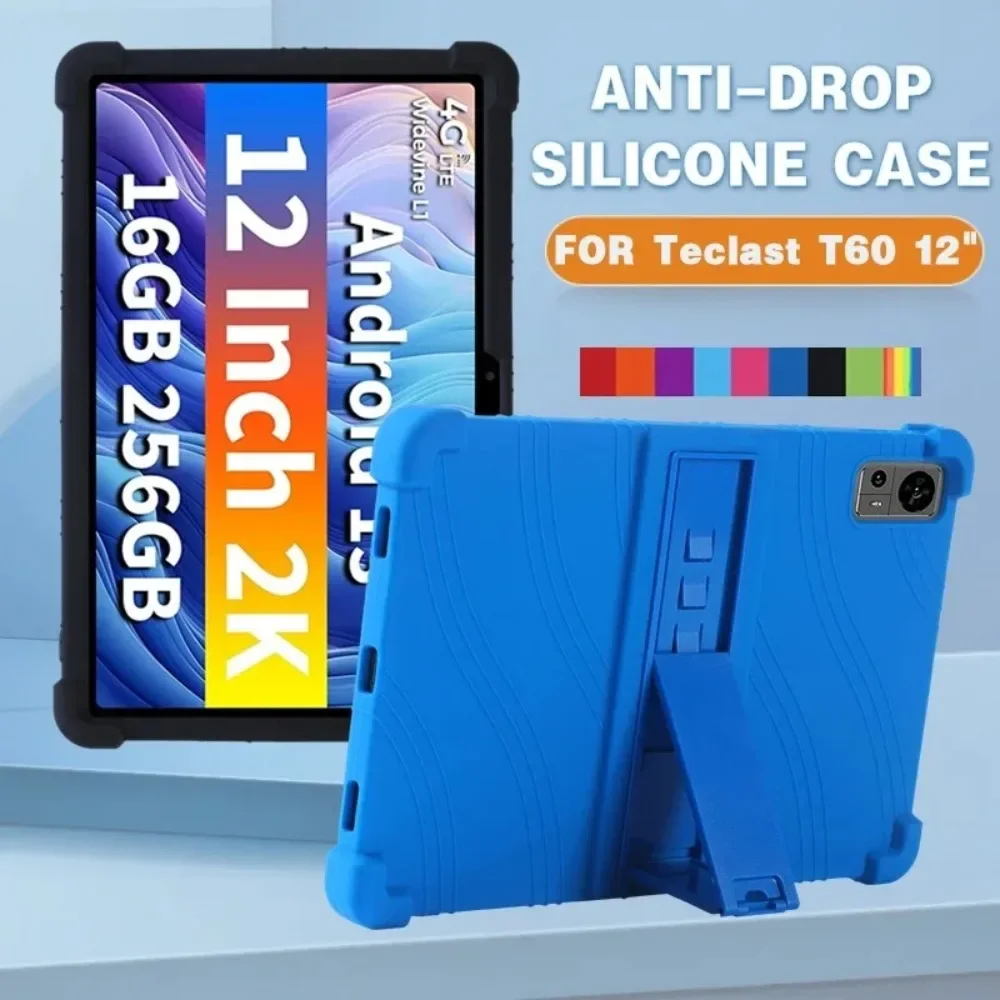 Tablet case For Teclast T60 12" Tablet Case Shockproof Airbags Soft Silicone Teclast T60 12inch Ajustable Stand Precise Cutouts Cover