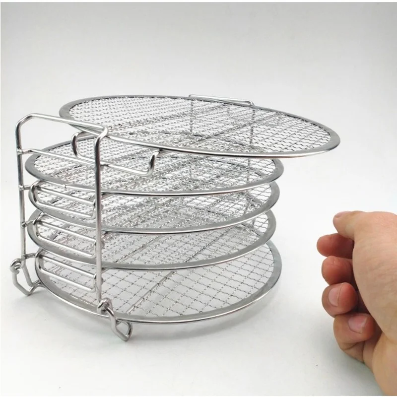 1/3/5 Layers Dehydrator Rack Air Fryer Cooker Rack Stainless Steel Stand Accessories Compatible with Ninja Foodi Grill