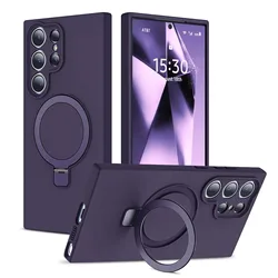 Liquid Silicone Magnetic Soft Phone Case Cover - Galaxy S5 Plus (DarkPurple)