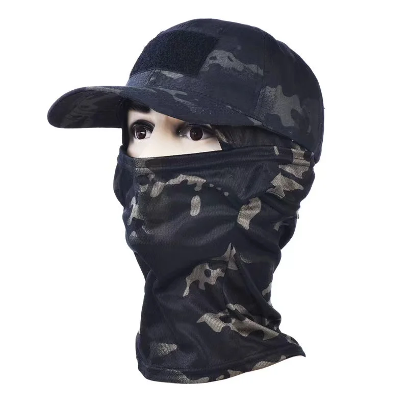 2022 Военная Тактическая армейская бейсболка с капюшоном для мужчин и женщин, летние Снэпбэк кепки от солнца, уличная камуфляжная Балаклава, полулыжная маска