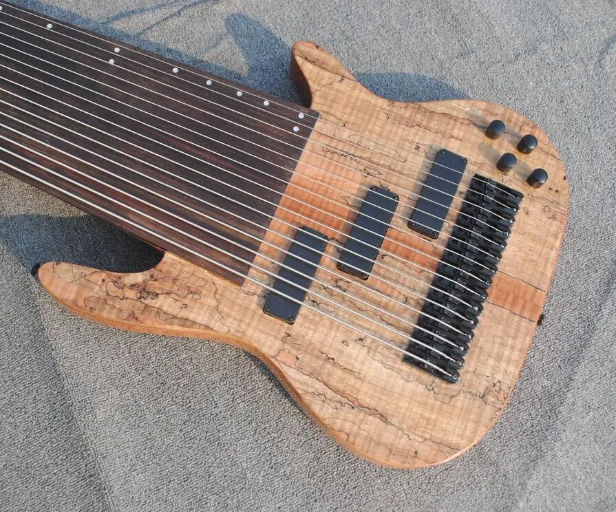 

Custom shopNew brand 10 string electric bass with mahogany body with Rotten wood veneer ,Neck-thru-body , Provide custom