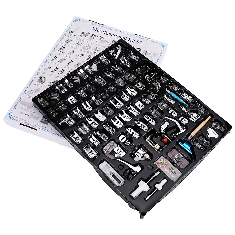 11-82pcs/Set Sewing Machine Presser Foot Press For Brother Singer Kit Braiding Blind Stitch OverLock Zipper Ruler Parts 2