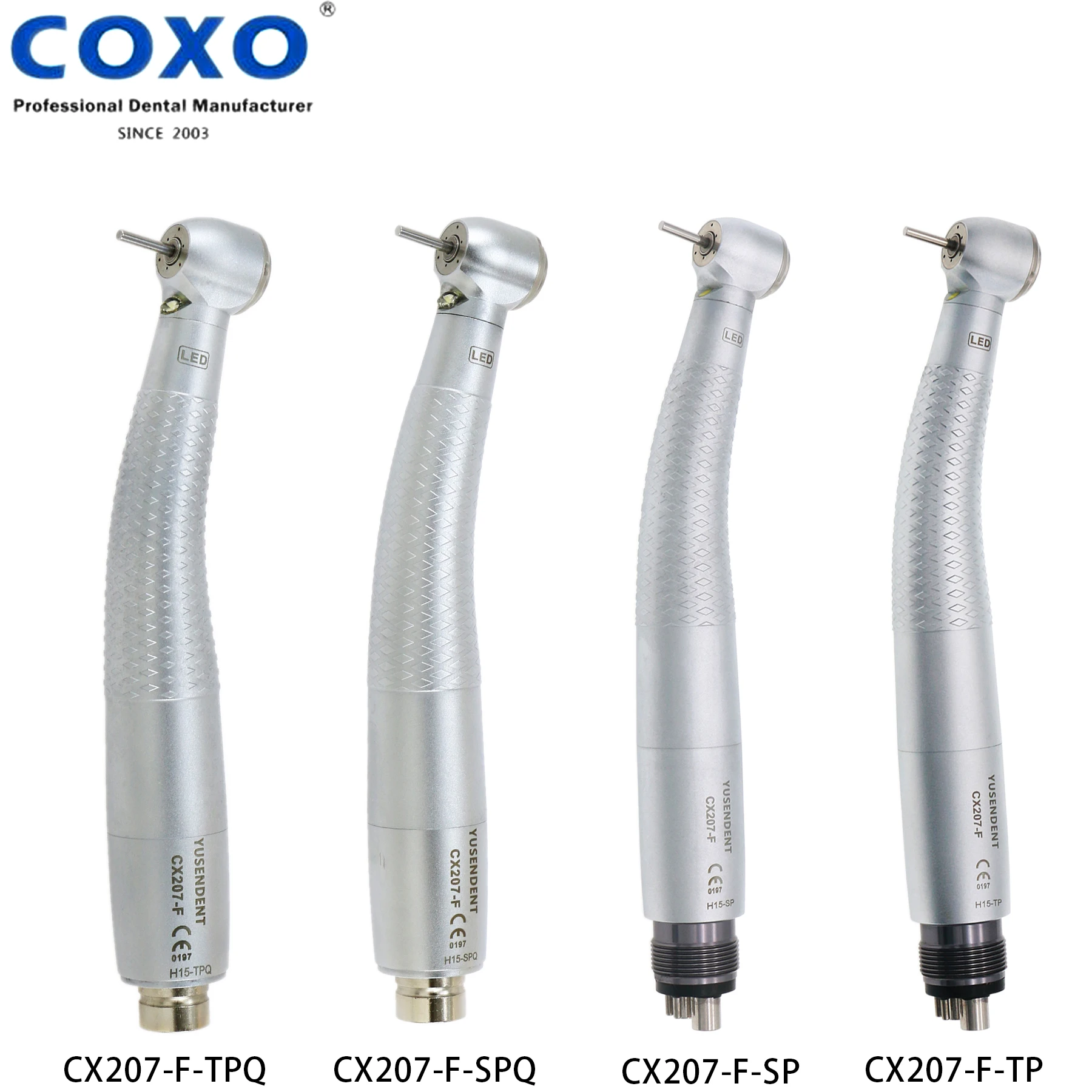 

COXO Dental LED Self Power High Speed Air Turbine Handpiece push button CX207-F 2 4 Hole NSK