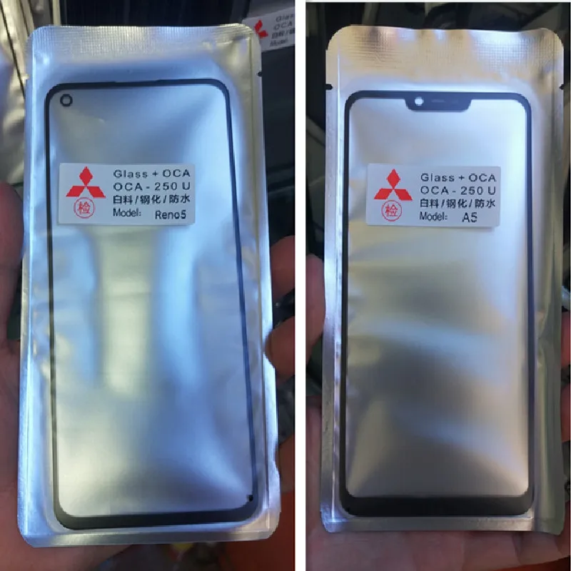 

10 шт. Переднее стекло объектива сенсорная панель с OCA клеем для oppo reno 2z 3 4 5 5g A52 A74 F7 RENO 7 PRO rx 17 neo Замена
