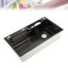 Smart Kitchen Sink Thickened Large Capacity Washbasin Stainless Steel Digital Display Kitchen Sink Brushed  for Kitchen 5