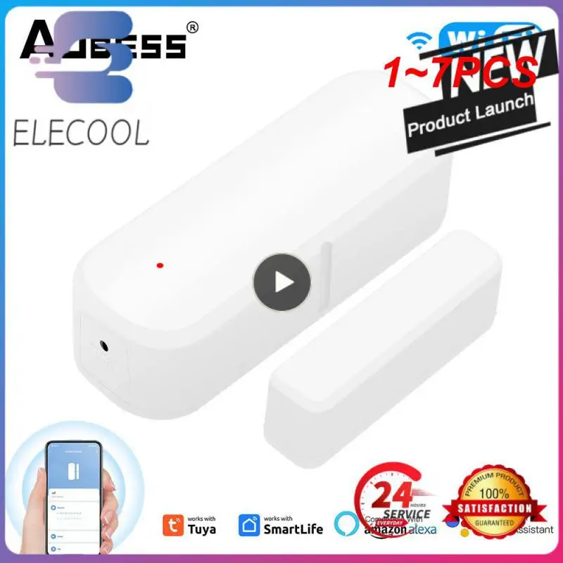 

1~7PCS Tuya WiFi Door Sensor Open/Close Detector Window Door Sensor APP Remote Control Linked Alarm Smartlife Support Alexa