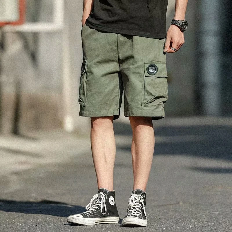 Vintage Shorts Men Casual Streetwear Pants Solid Green Shorts For Men  Summer Daily Outdoor Office Mens Clothing With Big Pocket - Casual Shorts -  AliExpress