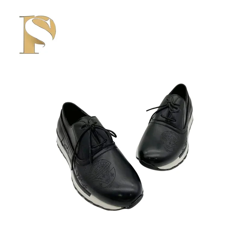 New men's PU dress shoes pattern brand design senior place dress comfortable men's shoes 4