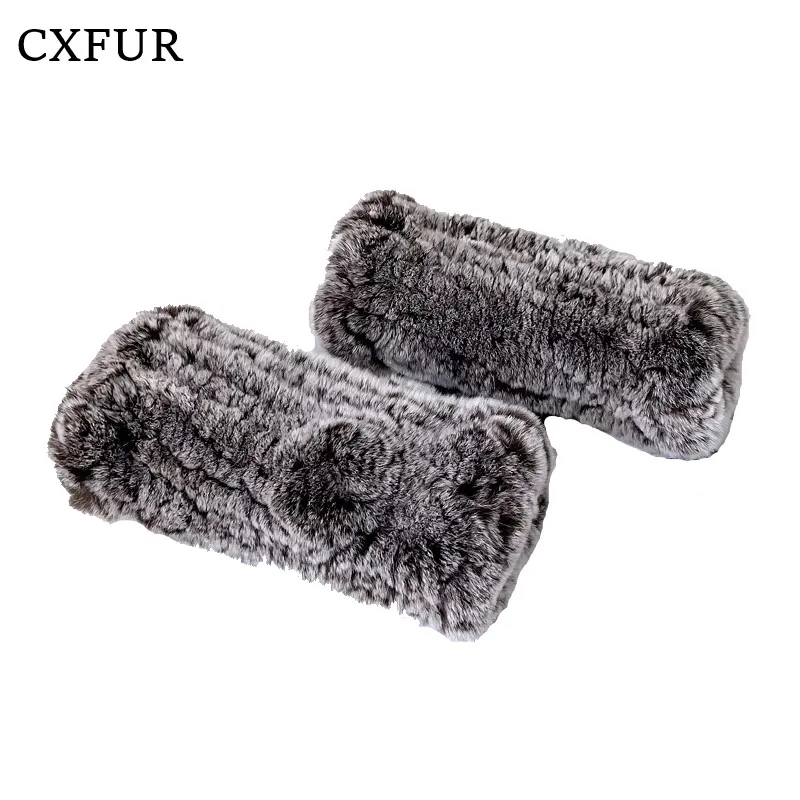 

Women Daily Fashion Elastic Real Rex Rabbit Fur Fingerless Gloves CX-A-45