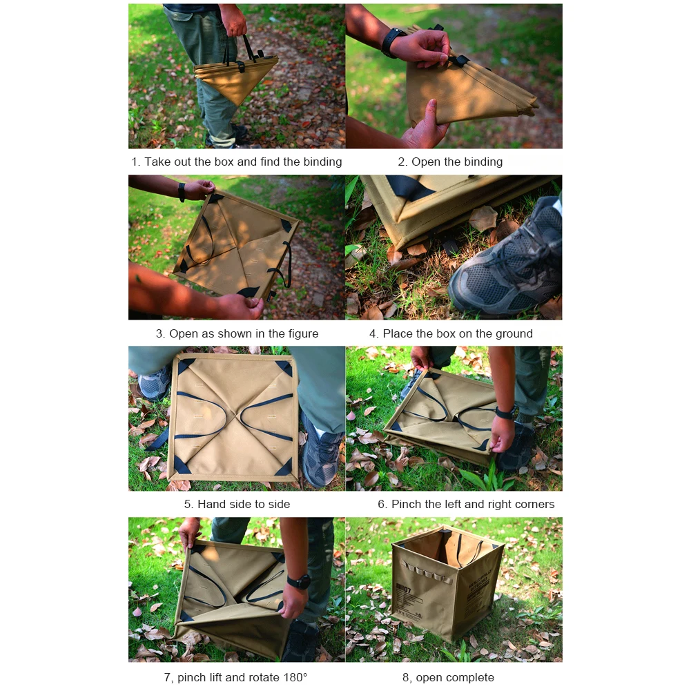Portable Lawn Leaf Waste Bag with Handle Folding Camping Bucket Large Capacity Foldable Trash Can for Fishing Backpacker