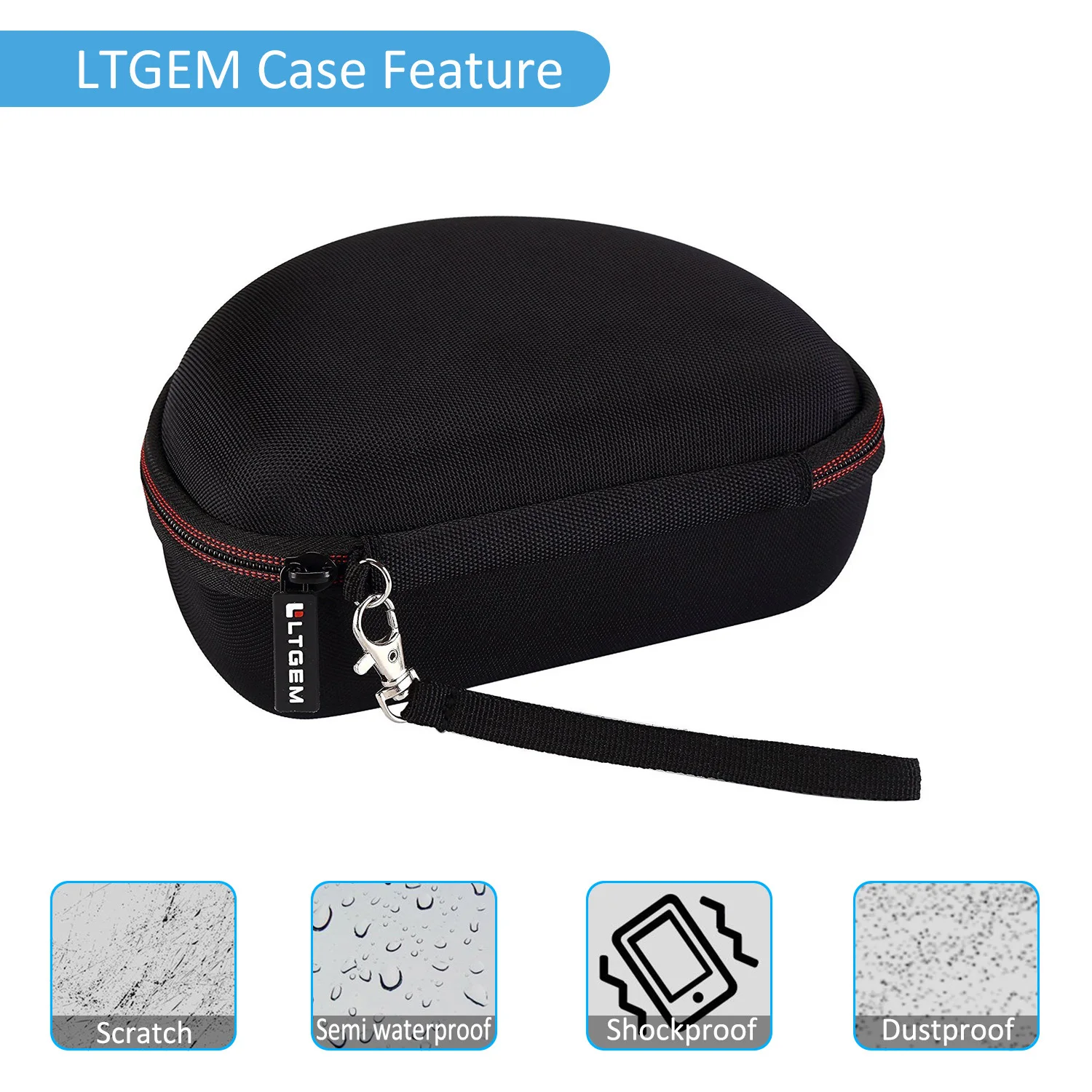 LTGEM Hard Headphones Case for Sony MDR7506 Professional Large Diaphragm Headphone - Travel Carrying Storage Bag