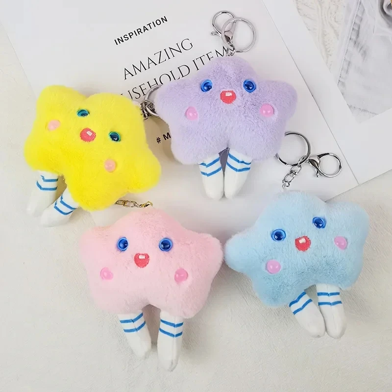 

1Pcs 12cm Kawaii Girl Bag Pendant Keychain Cute Creative Cartoon Star Plush Doll Toy Pendant Girl Ornaments Holiday Gift