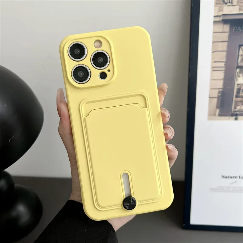 Premium Sliding Card Holder Silicone Phone Case - Shockproof Soft Back Cover with Precise Camera Cutout
