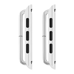 Premium Stainless Steel Connector Adapter Set for Apple Watch - Sleek and Durable Design Accessories (Silver)