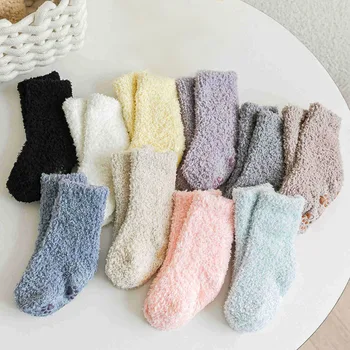 Winter Thick Newborn Socks Coral Fleece Warm Kids Leg Warmers Girls Boys Toddler Soft Baby Autumn Anti-slip Children Plus Stuff 6