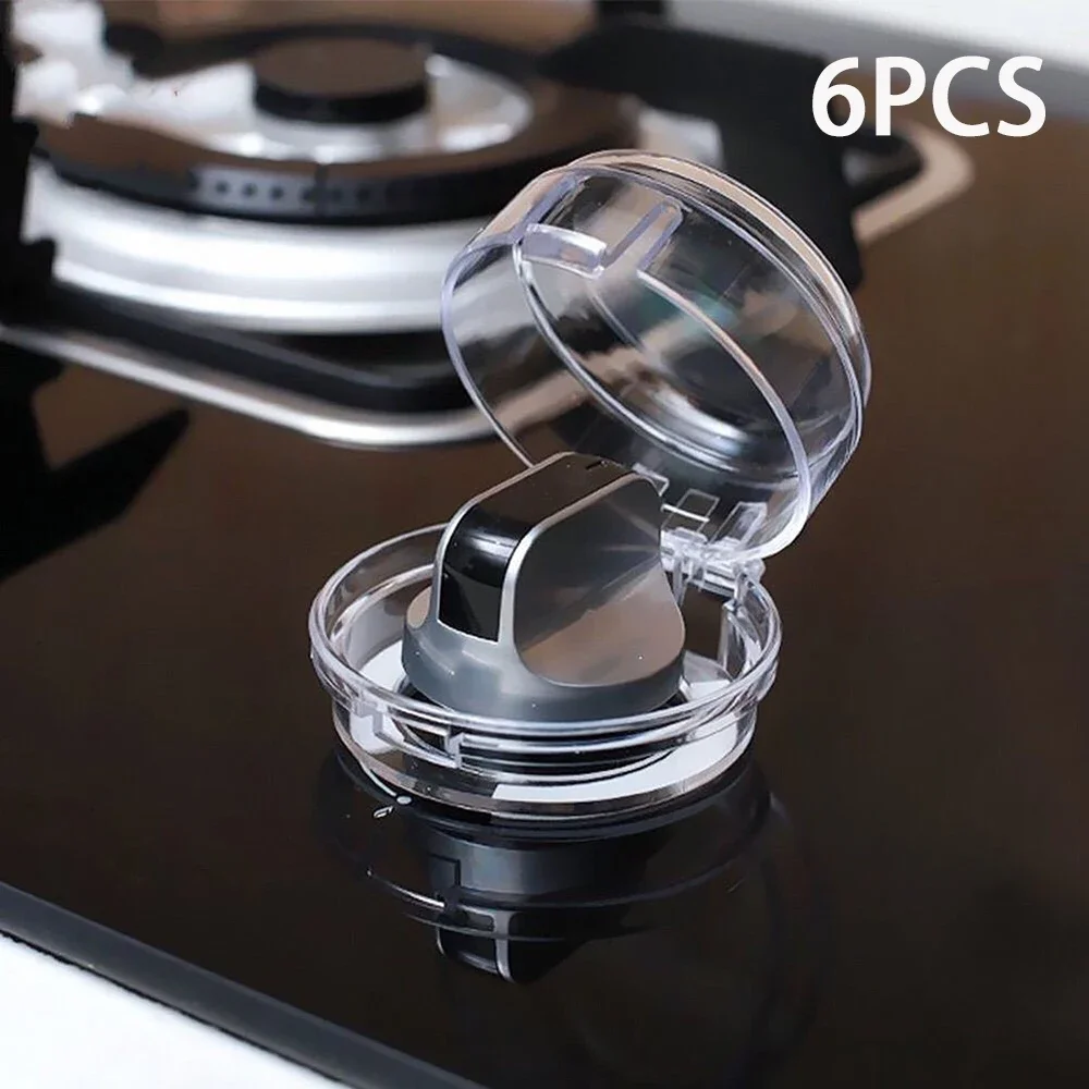 Stove Protector Cover 6PCS Dustproof Gas Stove Knob Cover Cooker Protector Security Protection Switch Cover Anti-dirty Non-slip Baby Safety Lock