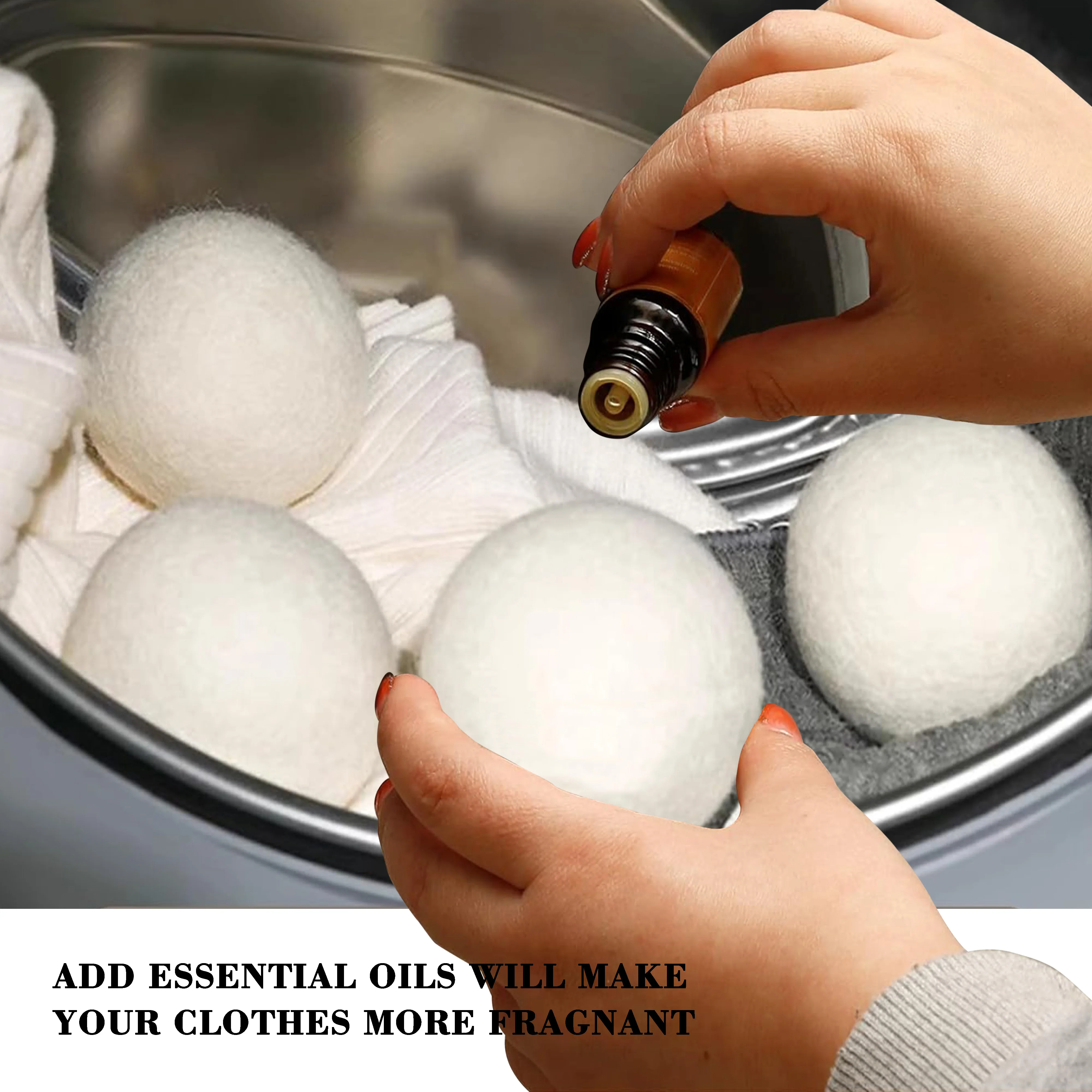 Honey Bee Wool Dryer Balls, (7 cm/2.7 in) Dryer Balls, Reusable Premium Natural Fabric Softener