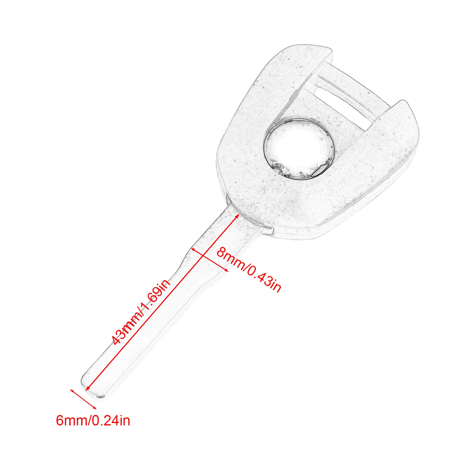 오토바이 언컷 키 블랭크, 혼다 2022 CBR300R 호환, 블랙, 블루, 레드, 1 개