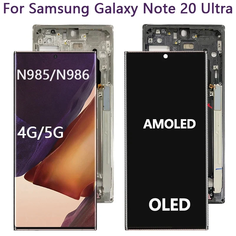 per Samsung Galaxy Note 20 Ultra 5G 4G Schermo LCD Sostituzione N986 SM- N986B MobilePhone Display LCD Touch Digitizer Assembly Vetro Parti di Riparazione Kit con Strumenti (Originale con Telaio per Samsung Galaxy Note 20 Ultra 5G 4G Schermo LCD Sostituzione N986 SM- N986B MobilePhone Display LCD Touch Digitizer Assembly Vetro Parti di Riparazione Kit con Strumenti (Originale con Telaio