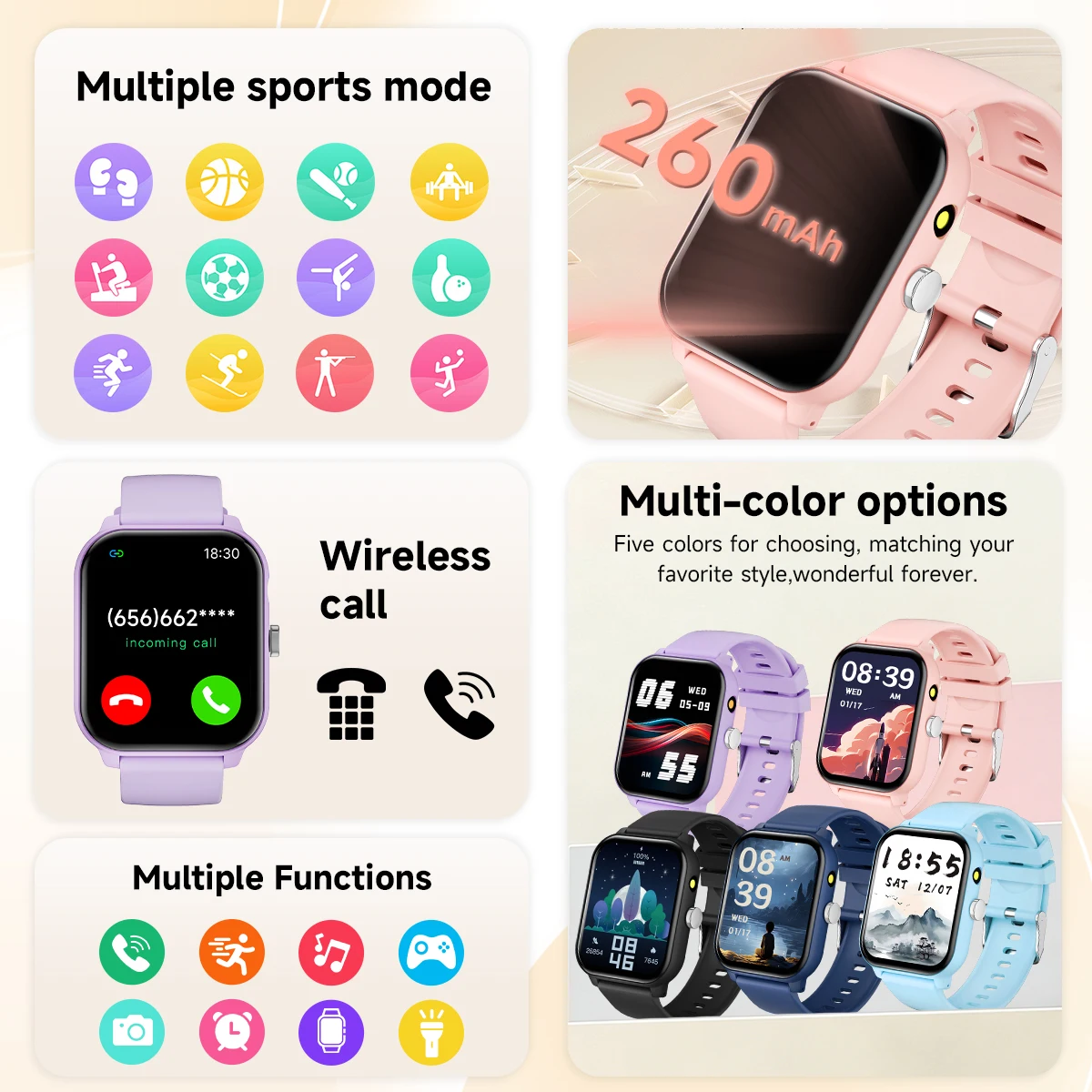 2026 New 1.83-inch Screen Smartwatch With Wireless Call, Rich Watch Dial, Music Player, Message Push, Flashlight, Smart_voghion.com