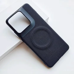 Matte Nylon Woven Anti - Slip Magnetic Skin - Friendly Phone Case Cover for Motorola X70 Air Pro (Black)
