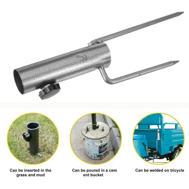 Supporto Per Ombrellone Da Spiaggia - Picchetto In Acciaio Per Sabbia E Terreni Morbidi, Regolabile - Foto 14