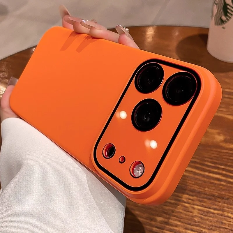 Luxury Matte Slim Hard PC Shockproof Phone Case with Glass Lens Camera Protection