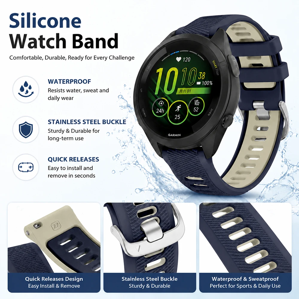 Versatile Watch Band with Official Buckle Strap - 18, 20, 22mm Sizes Available
