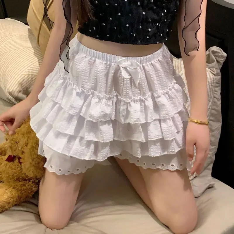 Pajamas for Women in Summer, Home Shorts, Puffy Skirt, Lace Pumpkin Pants, Cake Skirt Pants