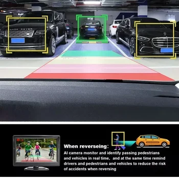 ADAS AI Riconoscimento di tracciamento intelligente Telecamera per parcheggio per retromarcia per auto AHD1080 720P Telecamera di backup Rilevamento e avviso pedonali
