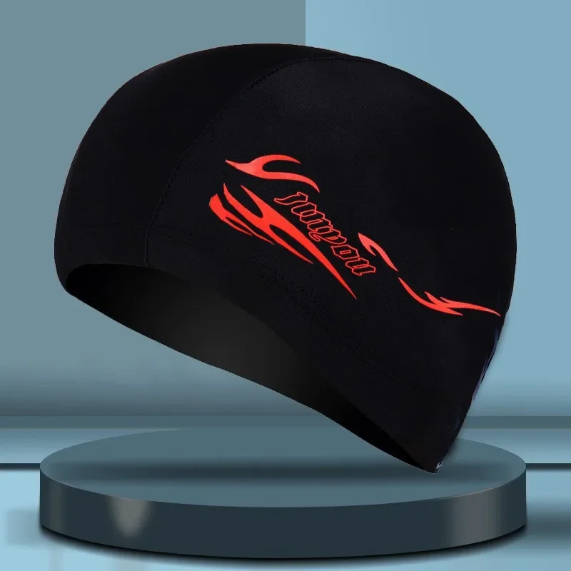 Fashionable Men's Swimming Cap Single Piece Printed Comfortable Elastic Fabric Outdoor Sports Cap