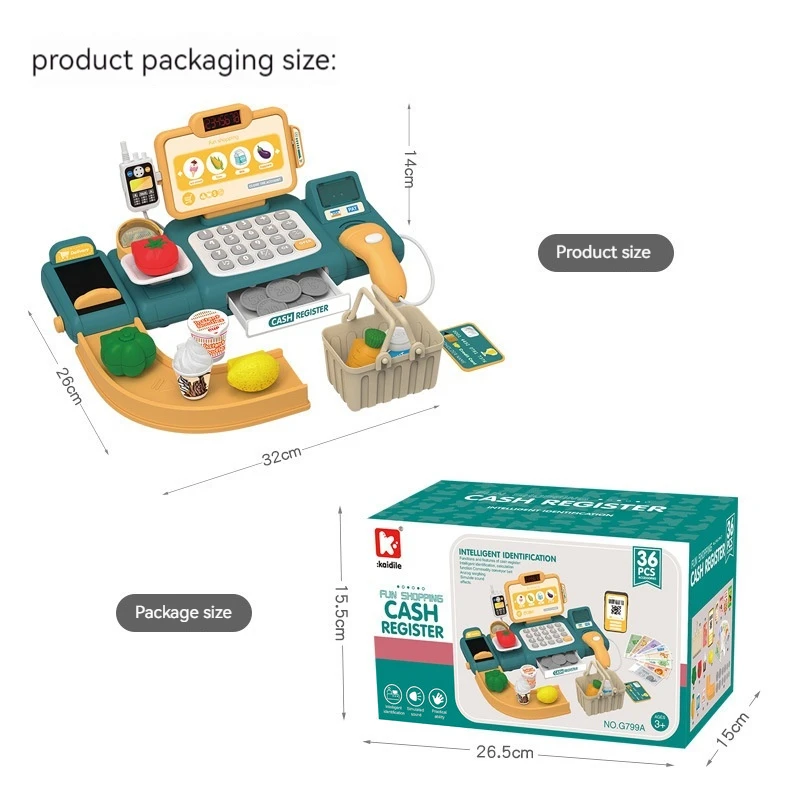 New Children Play House Simulation Supermarket Cash Register Toys Baby Mobile Payment Girl's Birthday Cashier Checkout Gifts 4