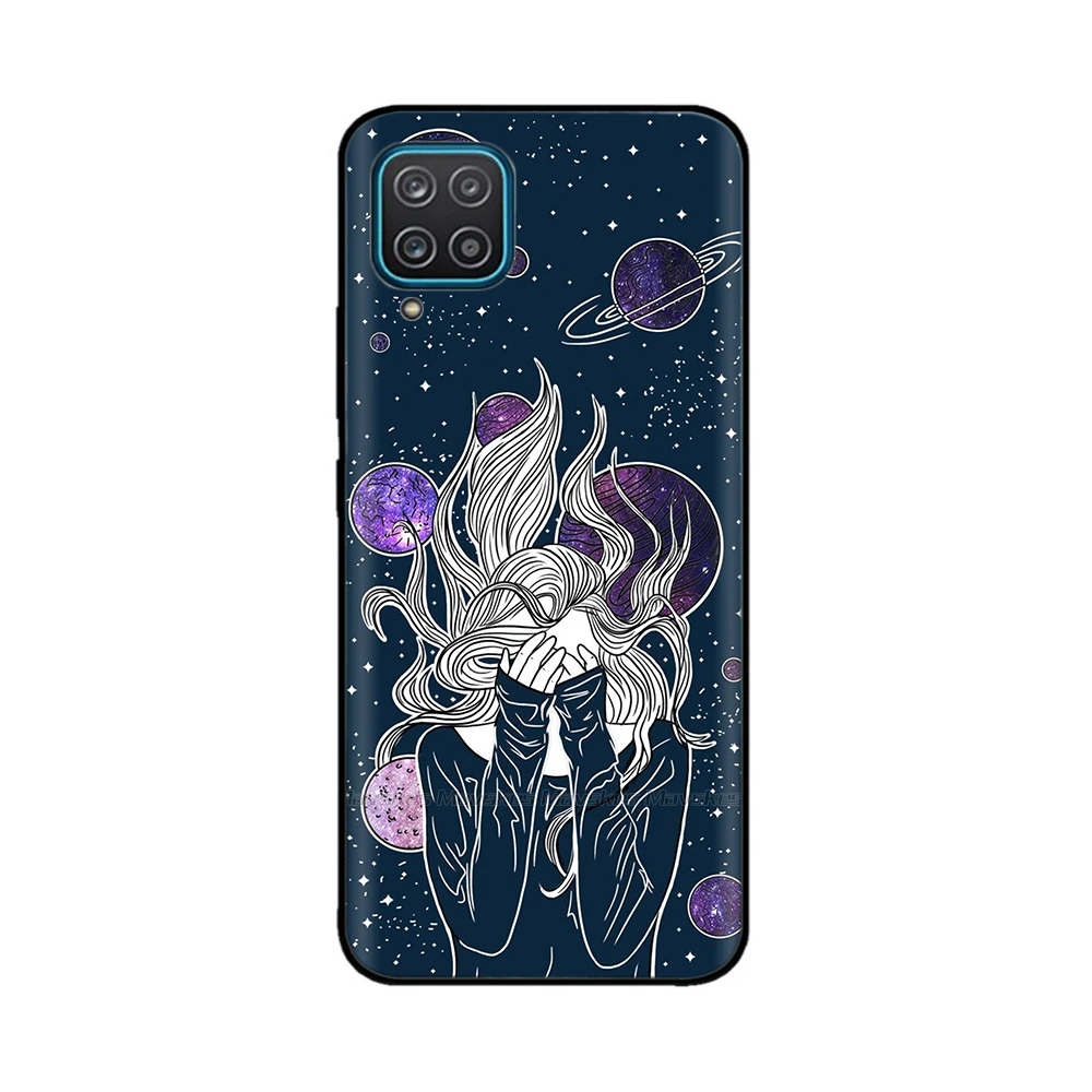 thumbnail image 1 of For Samsung Galaxy A12 M12 F12 Case 2021 Flower Painted Silicone Protect Cover For SamsungA12 A 12 M 12 SM-M127F Fundas Bumper, 1 of 5